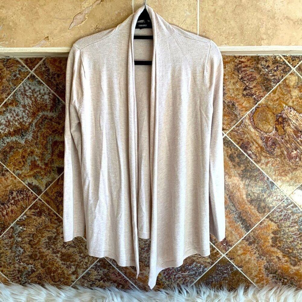Forever 21 Open Front Light Beige Cardigan Wrap Size Medium